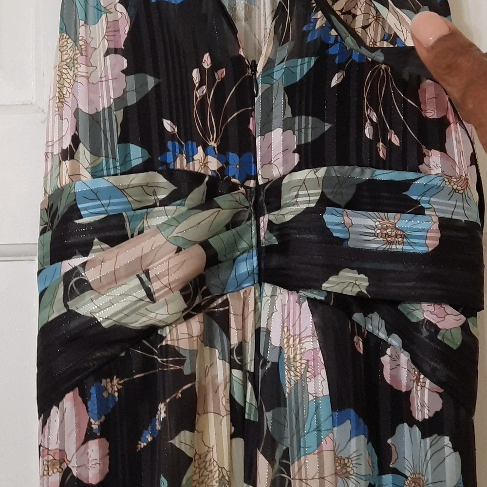 Adrianna Papell Floral Maxi Dress - Black and Blue - Picture 16 of 16